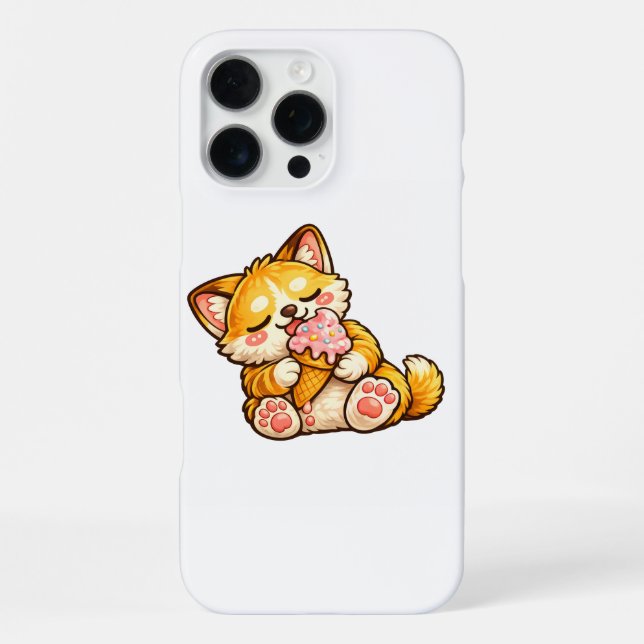Coque iPhone Crème glacée de chat mignon (Verso)