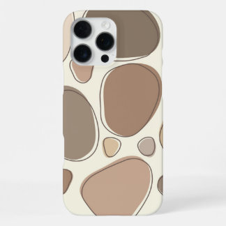 Coque iPhone 16 Pro Max Crème moderne et pierres Abstraites Brown