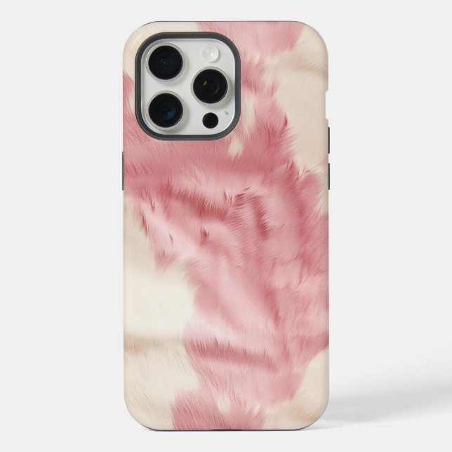 Coque iPhone Crème rose Animal blanc (Verso)