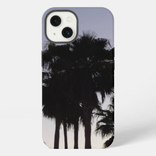Etui iPhone 13 Crépuscule avec palmiers scène tropicale
