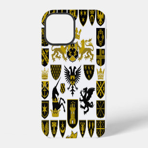 Coque iPhone 12 Crêtes héraldiques, dessins symboliques.