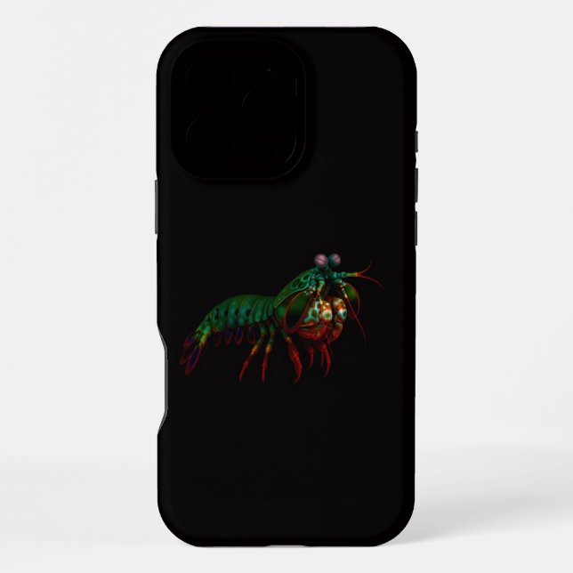 Coque iPhone Crevette mantis Black 4 Luxe iPhone 16 Pro Max (Verso)