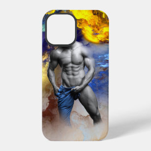 Coque iPhone 12 Pro Cri de SlipperyJoe's au physique d'homme musclé en