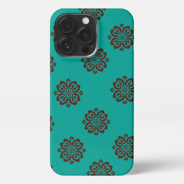 Coque iPhone "Crimson Scrolls - Bold Elegance" (Verso)