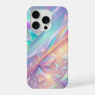 Coque iPhone 15 Pro Cristal iridescent à facettes géométriques