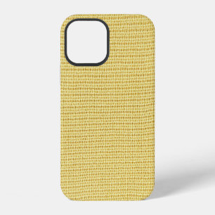 Coque iPhone 12 Crochet de printemps : Art textile jaune.