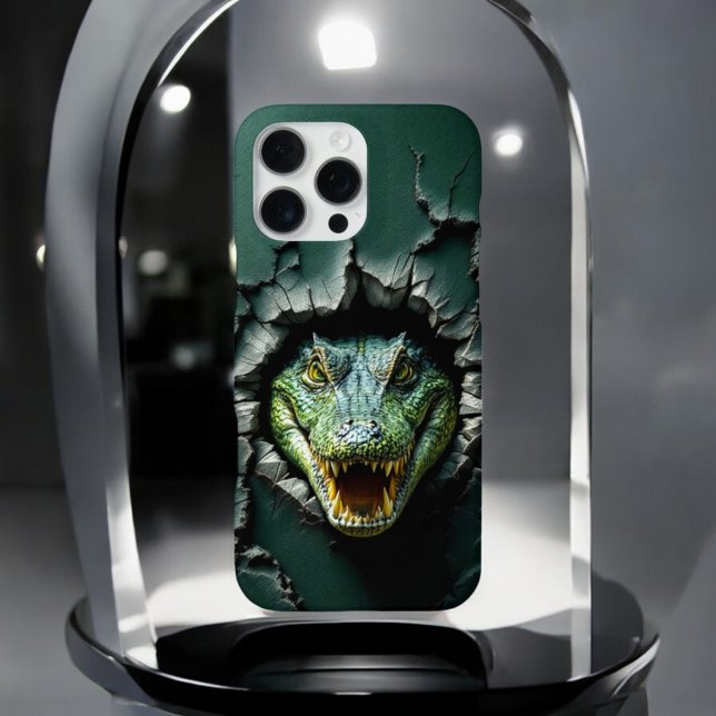 Coque iPhone Crocodile au fond (Créateur téléchargé)