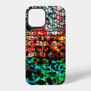 Coque iPhone 12 Crocodile et léopard motif avec abstrait coloré