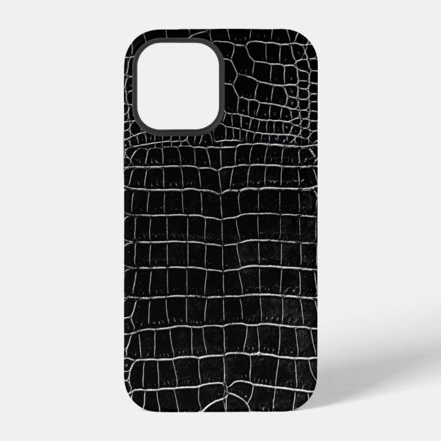 Coque iPhone Crocodile noir de Faux (Verso)