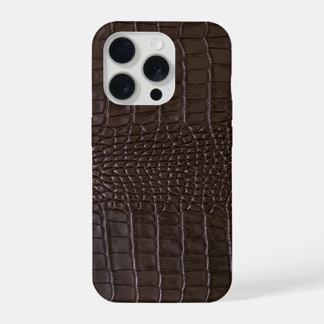 Coque iPhone Crocodile Noir Moderne (Verso)