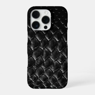 Coque iPhone 16 Pro Crocodile Noir Moderne