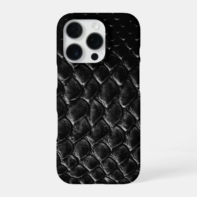 Coque iPhone Crocodile Noir Moderne (Verso)