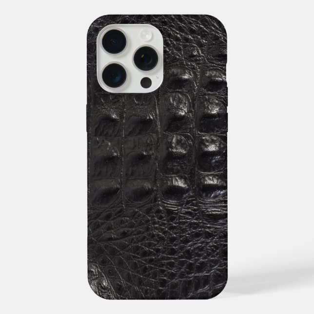 Coque iPhone Crocodile Noir Moderne (Verso)