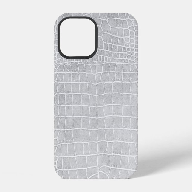 Coque iPhone Crocodile Pearl Gray Faux (Verso)