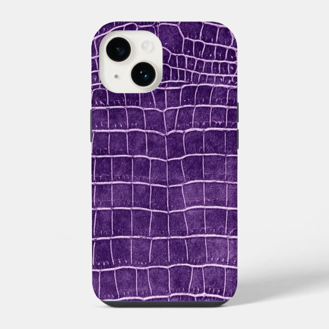 Coque iPhone Crocodile pourpre (Verso)