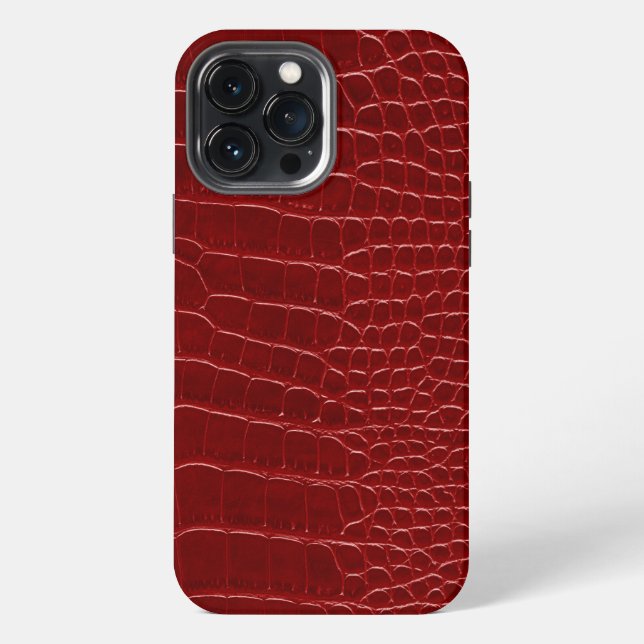 Coque iPhone Crocodile Rouge Moderne (Verso)