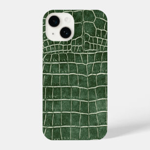 Coque iPhone Crocodile vert Faux en cuir