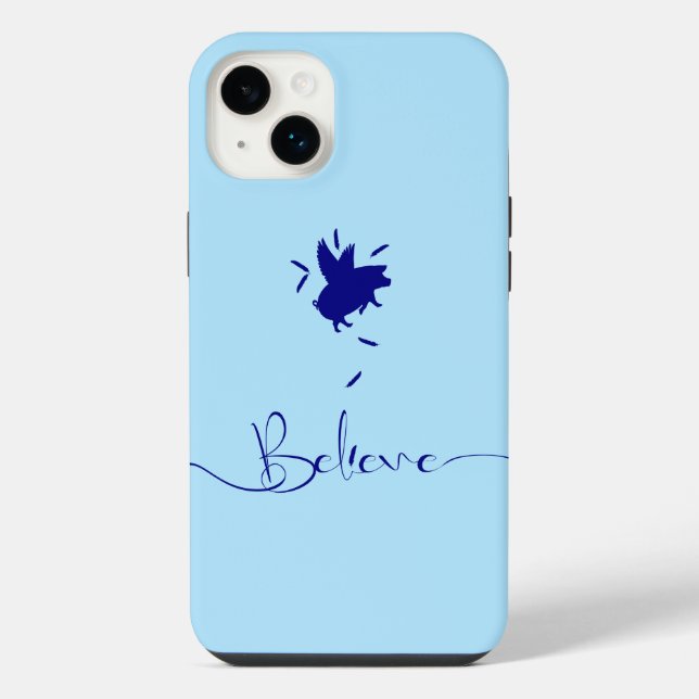 Coque iPhone Croire - Plumes de cochon qui tombent (Verso)