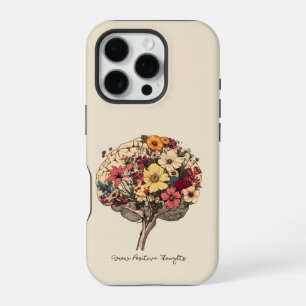Coque iPhone 16 Pro Croire Positive Cerveau Floral Style T-shirt