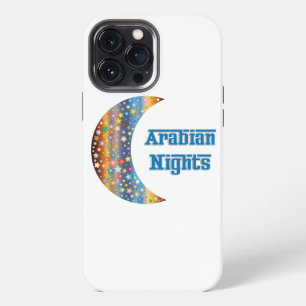 Etui iPhone 13 Pro Max Croissant de Lune et Étoiles de Nuits Arabes Desig