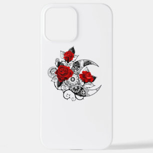 Coque iPhone 12 Pro Max Croissant mécanique avec roses rouges