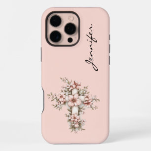 Coque iPhone 16 Pro Max Croix chrétienne iPhone de couleur jolie