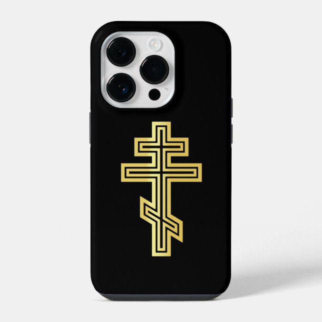 Coque iPhone Croix chrétienne orthodoxe (Verso)