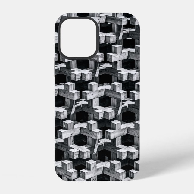 Coque iPhone Croix grise et noire (Verso)