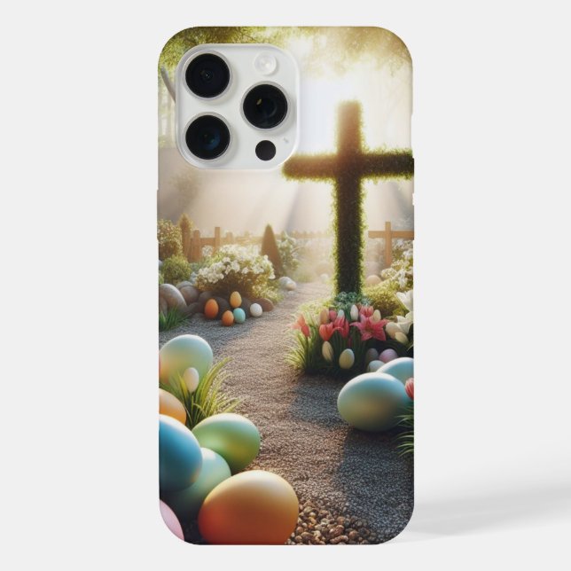 Coque iPhone Croix/Œuf de Pâques/Lilly  (Verso)