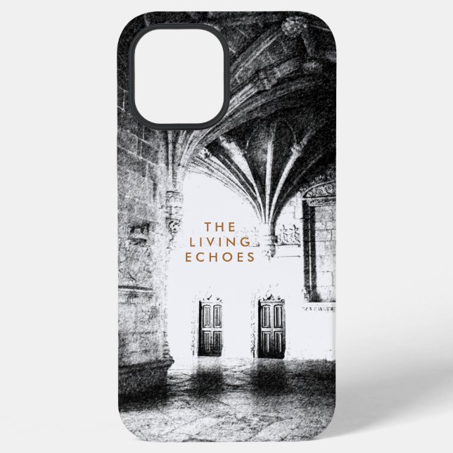 Coque iPhone Croquis d'architecture gothique classique noir et  (Verso)