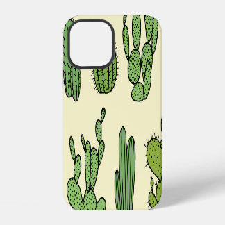 Coque iPhone 12 Croquis de Cactus : Élégance florale Vintage.