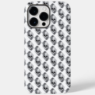 Coque Pour Pour iPhone 14 Pro Max Croquis de crâne et de roses