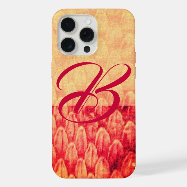 Coque iPhone CROTALUS MONOGRAM Antique Rouge Jaune (Verso)