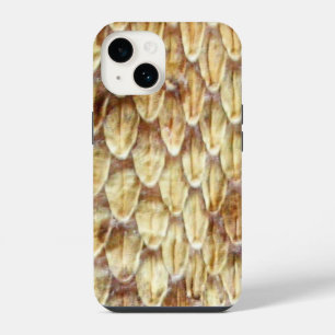 Coque Pour iPhone 14 CROTALUS, PEAU DE SERPENT À SONNETTE IMPRIMÉE Crèm