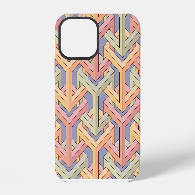 Coque iPhone Cubes 3D, Motif d'illusion optique. (Verso)