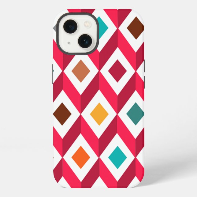 Coque iPhone Cubes 3D rose  (Verso)