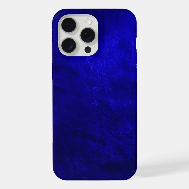 Coque iPhone Cuir Bleu Royal (Verso)