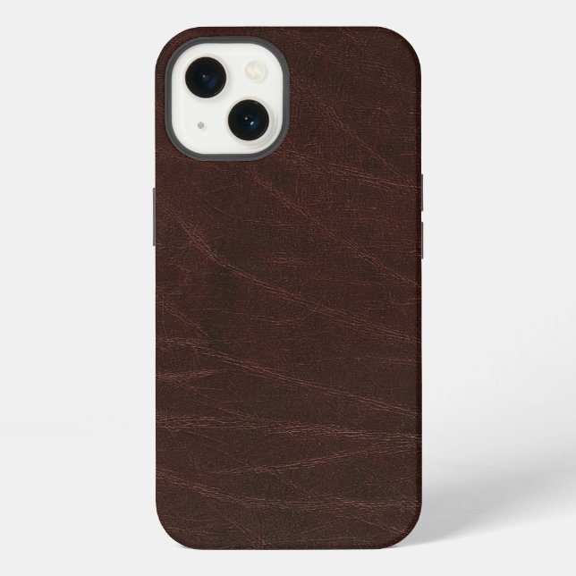 Coque iPhone Cuir Brown foncé (Verso)