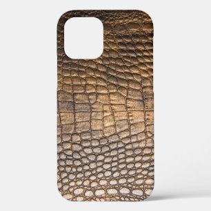 Coque iPhone 12 Cuir de crocodile. Fond et te