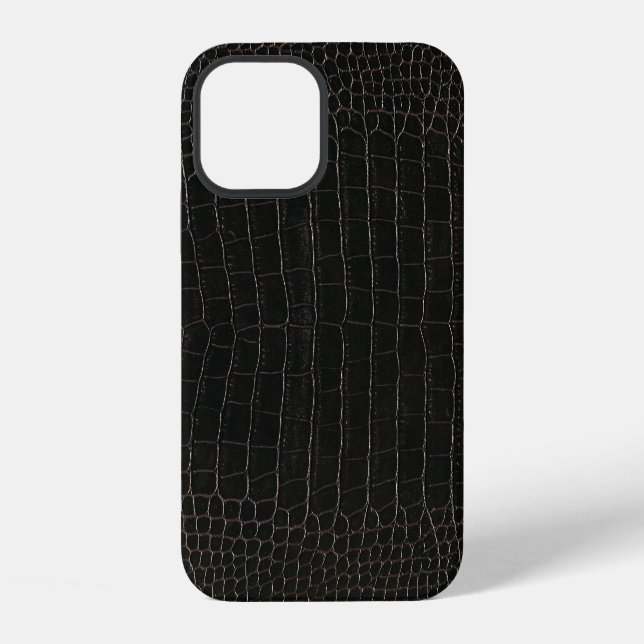 Coque iPhone Cuir de crocodile luxueux : texture textile. (Verso)
