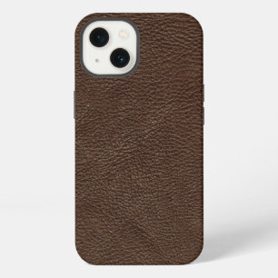 Etui iPhone 13 Cuir Texturé Marron