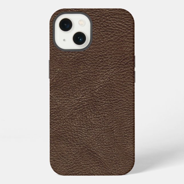 Coque iPhone Cuir Texturé Marron (Verso)