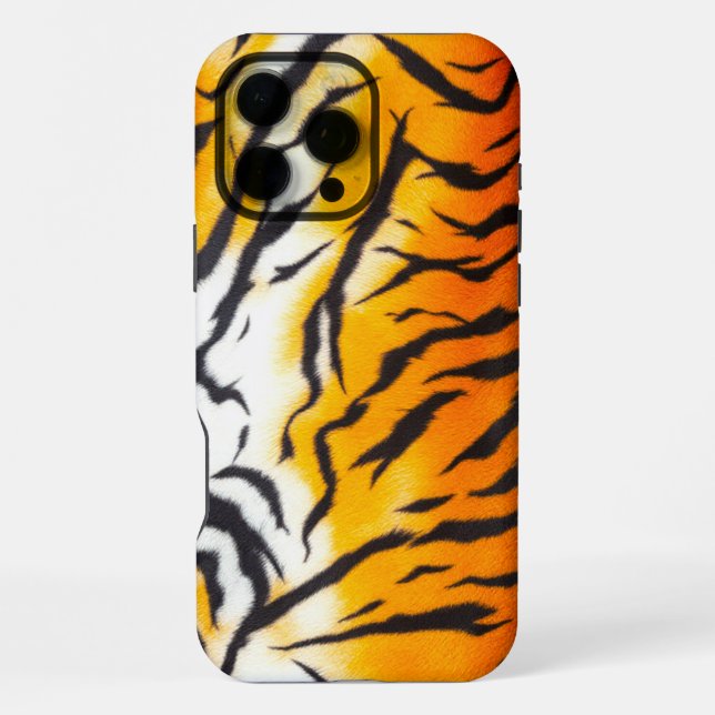 Coque iPhone Cuir Tigre Orange Sauvage  (Verso)