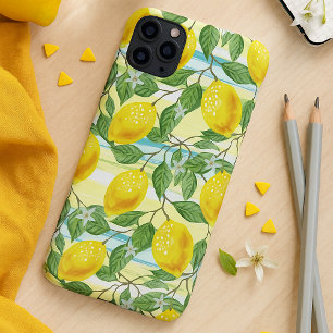 Coque iPhone 11Pro Max Cuisine méditerranéenne Motif d'art du citron d'ét