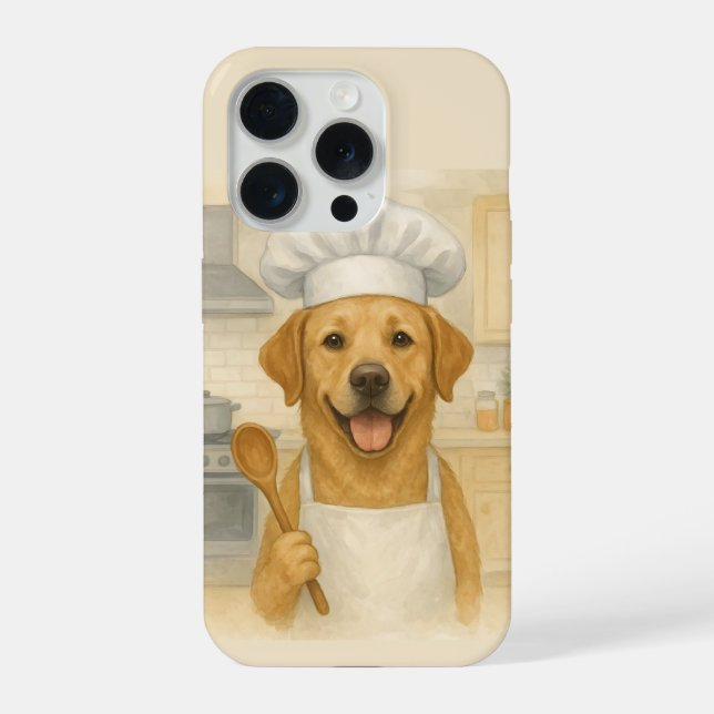 Coque iPhone Cuisinier Retriever du Labrador Cuisine Maison Drô (Verso)