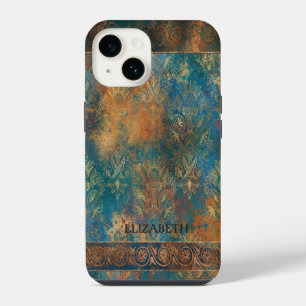 Coque Pour iPhone 14 Cuivre Patine Turquoise Clair