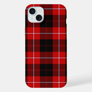 Coque iPhone 15 Plus Cunningham Tartan rouge noir