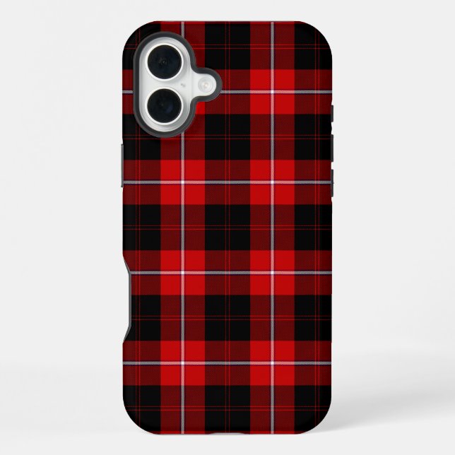 Coque iPhone Cunningham Tartan Rouge Noir Carreaux (Verso)