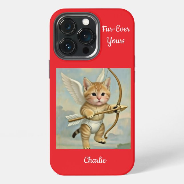 Coque iPhone Cupidon Chat Mignon Drôle (Dos)