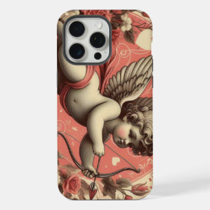 Coque iPhone 15 Pro Max Cupidon Saint-Valentin Classique/Vintage/Rétro